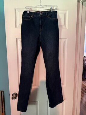 Gloria Vanderbilt Amanda Jeans Dark Blue Boot Cut Leg size 8 Long